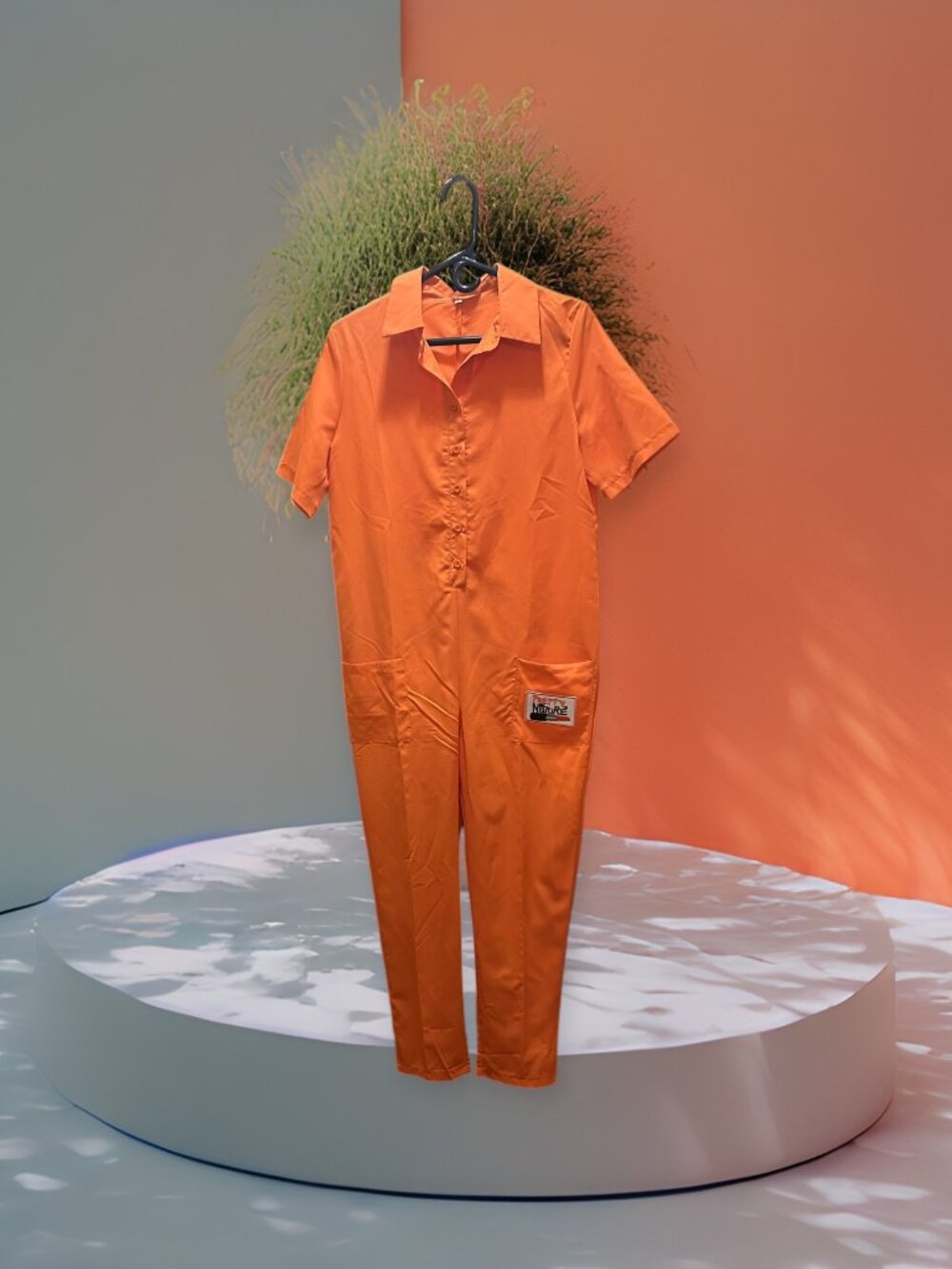 Vintage Orange Utility Jumpsuit | Statement One-Piece - Picture 6 of 6